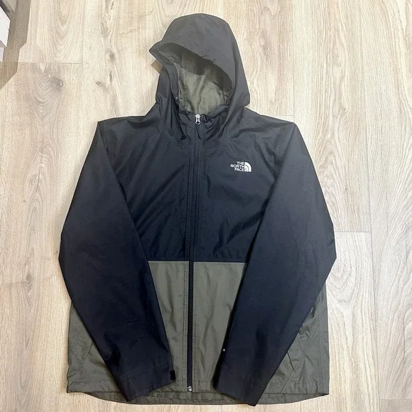 The North Face DryVent Millerton Black Green Full-Zip Lined Rain Jacket Men's XL - Picture 6 of 10